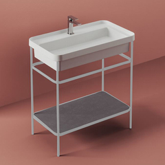 ArtCeram FUORI SCALA ACA056 05 bi matt Металическая структура 40x57хh83см для раковины Fuori Scala rettangolare 60, цвет: белый матовый фото