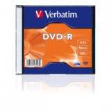 Оптический диск Verbatim DVD-R 4.7GB 16X AZO Matt Silver, Slim Case, 1 шт