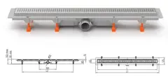 Трап линейный для пола, боковой слив MCH CH650/50B1