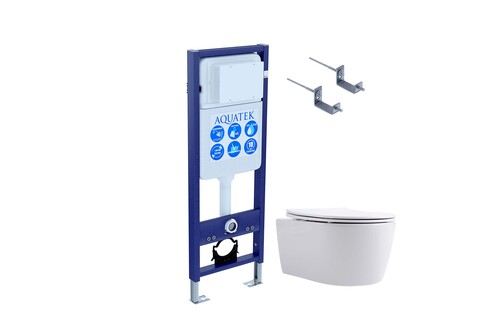 Aquatek Set Aquatek ЕВРОПА New-017 3в1 Set Aquatek ЕВРОПА New-017 3в1  (рама Aquatek INS-0000017+крепление KKI-0000002 + унитаз AQ1106L-00+тонкое сиденье с механиз)