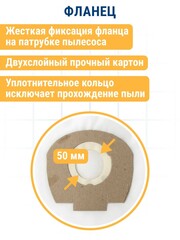 Мешки ПРАКТИКА для пылесосов KARCHER, NILFISK, FEIN и др., до 65л, синтетика, уп. 2шт (792-360)