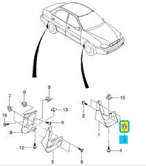 КЛИПСА БРЫЗГОВИКА DAEWOO, CHEVROLET (ПЛАСТИКОВ КВАДРАТНАЯ ПОД САМОРЕЗ) GM