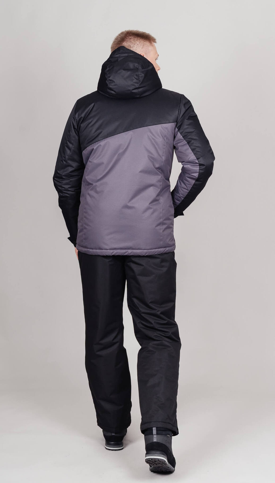 Мужская зимняя лыжная куртка Nordski Active черный-серый - 9