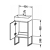 Duravit XSquare XS4441R4040 База под раковину 434х340х739 мм, с ножками встр. с регул.по выс. 1 стек полка, 1 дверца правая , цвет черный глянц.(для 073245)