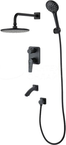 Lemark LM3722BL Душевой комплект С ВНУТРЕННЕЙ ЧАСТЬЮ, черный