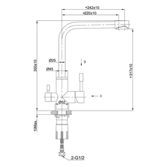 Смеситель Lemark EXPERT LM5061GMN для кухни c подключением к фильтру с питьевой водой. графит