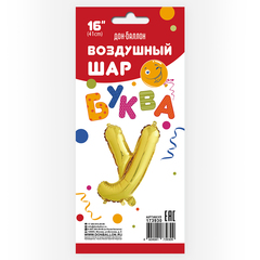 Шар К 16''/41 см Мини-буква Золото 