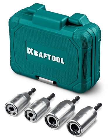KRAFTOOL STUD DRIVER, 4 шт, М6, М8, М10, М12, набор ударных шпильковертов (26199)