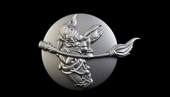 Силиконовый молд медальон № 600 Баба Яга