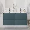 BelBagno UNO-1200-4C-SO-AO База под раковину подвесная с фрезерованными ручками по всей длине фасада с четырьмя выкатн. ящ., Голубой Матовый, 1200x455x608