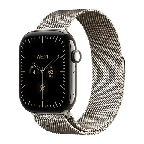 Apple Watch Series 12 46mm Natural Titanium Natural Milanese Loop