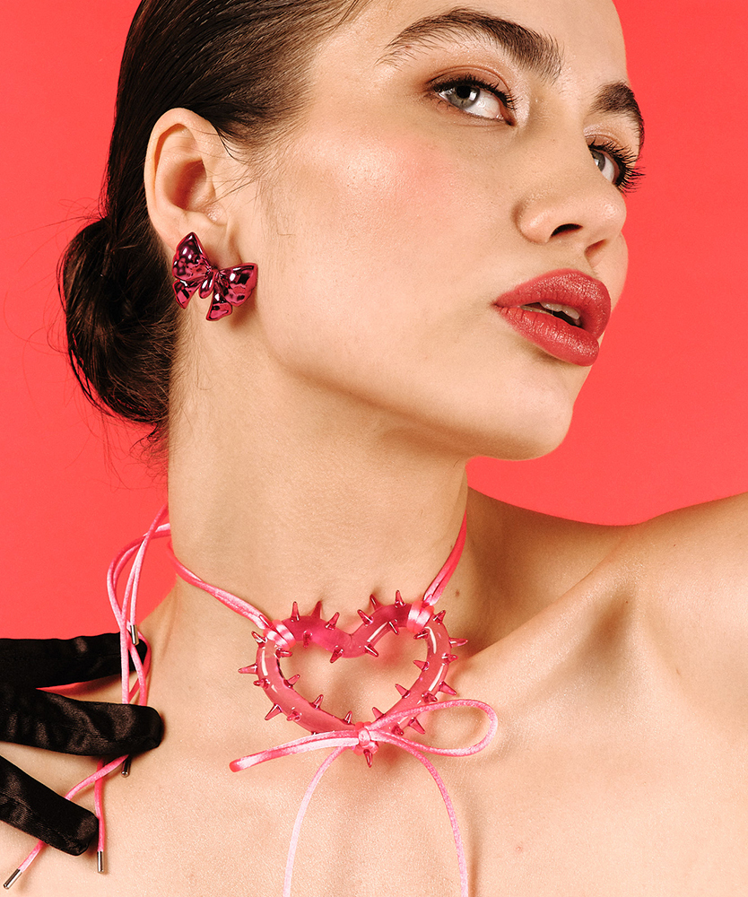 Серьги BOW BARBIE PINK