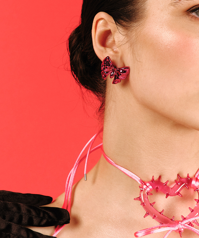 Серьги BOW BARBIE PINK
