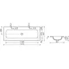 Ceramica Nova Grace CN7016MB Раковина накладная с двумя отверстиями под смеситель, 121x45.7, цвет: черный матовый