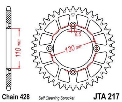 Звезда ведомая алюминиевая JTA217 56