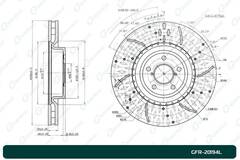 Диск тормозной перфорированный вентилируемый G-brake GFR-20194L левый