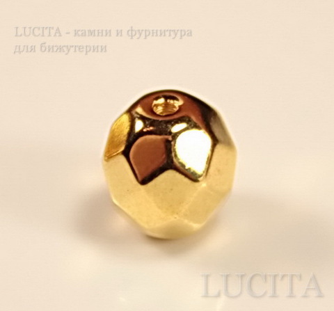 Бусина с огранкой (цвет- золотой) 8х7 мм , 5 штук ()