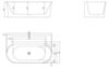 BelBagno BB409-1700-800-W/NM Отдельностоящая акриловая ванна, 170x80, цвет: белый, чёрный