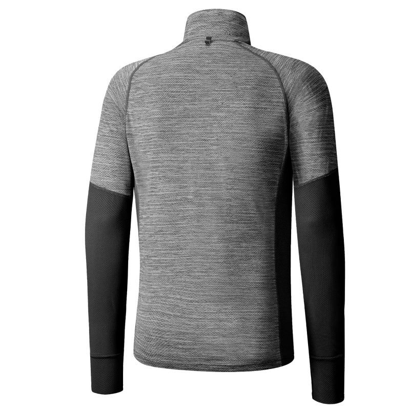 Беговая рубашка мужская Mizuno Alpha Ls Hz серая-черная - 2