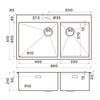 Omoikiri 4997047 Мойка Akisame 86-2-GB Side нерж.сталь/графит