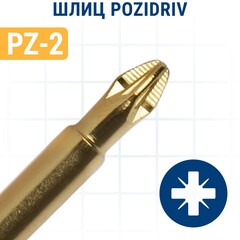 Бита отверточная ПРАКТИКА Эксперт PZ-2 х 110мм Tin (5шт) (034-946)