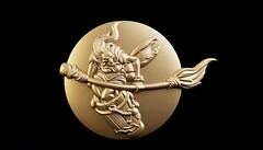 Силиконовый молд медальон № 600 Баба Яга