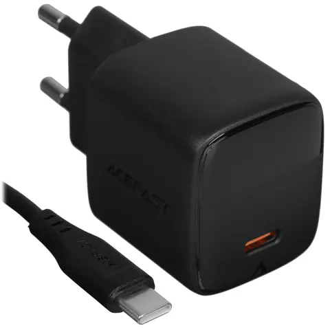 Зарядное устройство ACEFAST A115 Fast PD 30W GaN 1*USB-C Wall Charger с цифровым экраном EU, черный