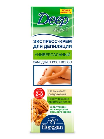Floresan DEEP DEPIL Универсальный экспресс-крем для депиляции,замедляет рост волос, 100мл