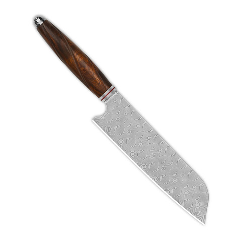 Кухонный нож QSP Santoku, сталь ламинированный дамаск, QS-KK-002B
