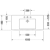 Duravit Vero 329100044 Раковина для мебели без перелива, с 3 отв. под смес., 1050x490мм, цвет: Белый