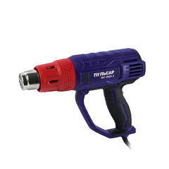 Строительный фен ПУЛЬСАР ФС 2000-3 (2000Вт, 60-600*C, 300/500л/мин, 0,9кг, кейс + 4 насадки) 792-537