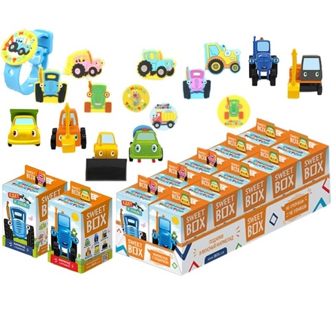 СИНИЙ ТРАКТОР SWEET BOX Мармелад с игрушкой/подарком в коробочке 1кор*12бл*10шт, 10г.