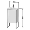 Duravit XSquare XS4520L2222 Тумба напольная под раковину # 073345, 1 дверца, петли слева, 592x430x308мм, цвет White High Gloss