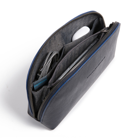Косметичка Piquadro B2S, синий, кожа натуральная (AC5470B2S/BLU)