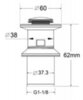 BelBagno BB-PCU-01-IN Донный клапан, цвет: серый
