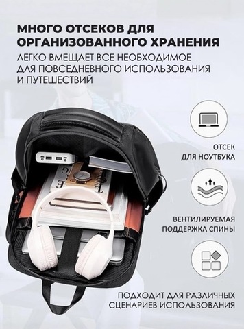 Картинка рюкзак городской Golden Wolf GB00916 Black - 5