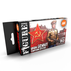 Набор красок AK interactive Soviet WWII Uniform Colors Set 3G, 6 красок
