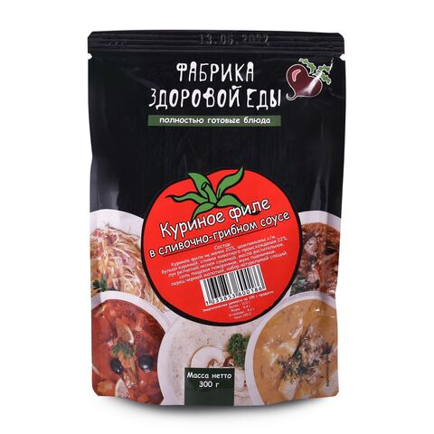 Куриное филе в сливочно-грибном соусе 'Фабрика здоровой еды', 300г