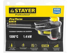 STAYER ProTerm Turbo PG400, 1300°C, турбо нагрев + 30%, газовая горелка с пьезоподжигом на баллон с цанговым соединением(55582)