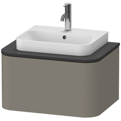 Duravit Happy D.2 Plus HP031B08080 Столешница 16x650x480мм для тумбы #HP4940, HP4960 с вырезом под 1 раковину, цвет: graphite supermatt фото