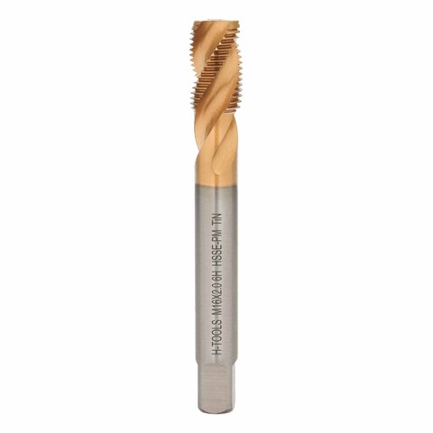 Метчик М16х1,5 (Машинный, винт.) DIN374 HSSEPM-TiN 6h C/2-3P R45 110мм a=9,0 H-Tools 30160THT