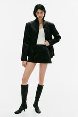 ZARA АТЛАСНАЯ МИНИ-ЮБКА, ЧЕРНЫЙ