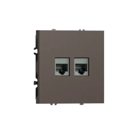 Розетка комбинированная RJ11 + RJ45 (cat.3/5e/ClassE-4/8), мокко DONEL S08