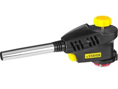 STAYER ProTerm Turbo PG400, 1300°C, турбо нагрев + 30%, газовая горелка с пьезоподжигом на баллон с цанговым соединением(55582)