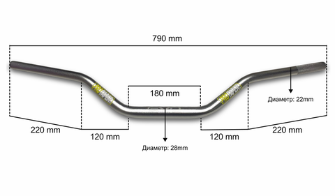 Алюминиевый руль PROTAPER EVO переменного сечения, серебристый