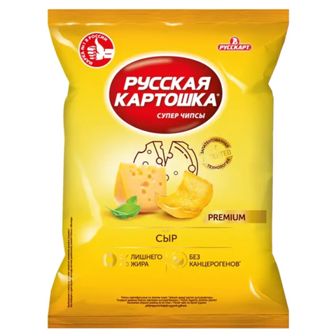 Чипсы Русская картошка со вкусом сыра, 140 гр