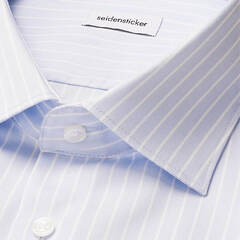 Сорочка мужская Seidensticker Slim Fit 01.845435-10 голубая в белую полоску