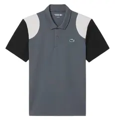 Теннисное поло Lacoste Ultra Dry Colour-Block Sport - grey/black