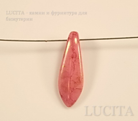 Бусина "Dagger" (цвет- розовый с разводами) 16х5 мм , 10 штук ()
