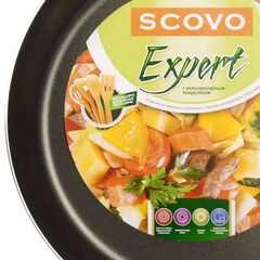 Сковорода алюминий, 28 см, антипригарное покрытие, Scovo, Expert, СЭ-030, с крышкой